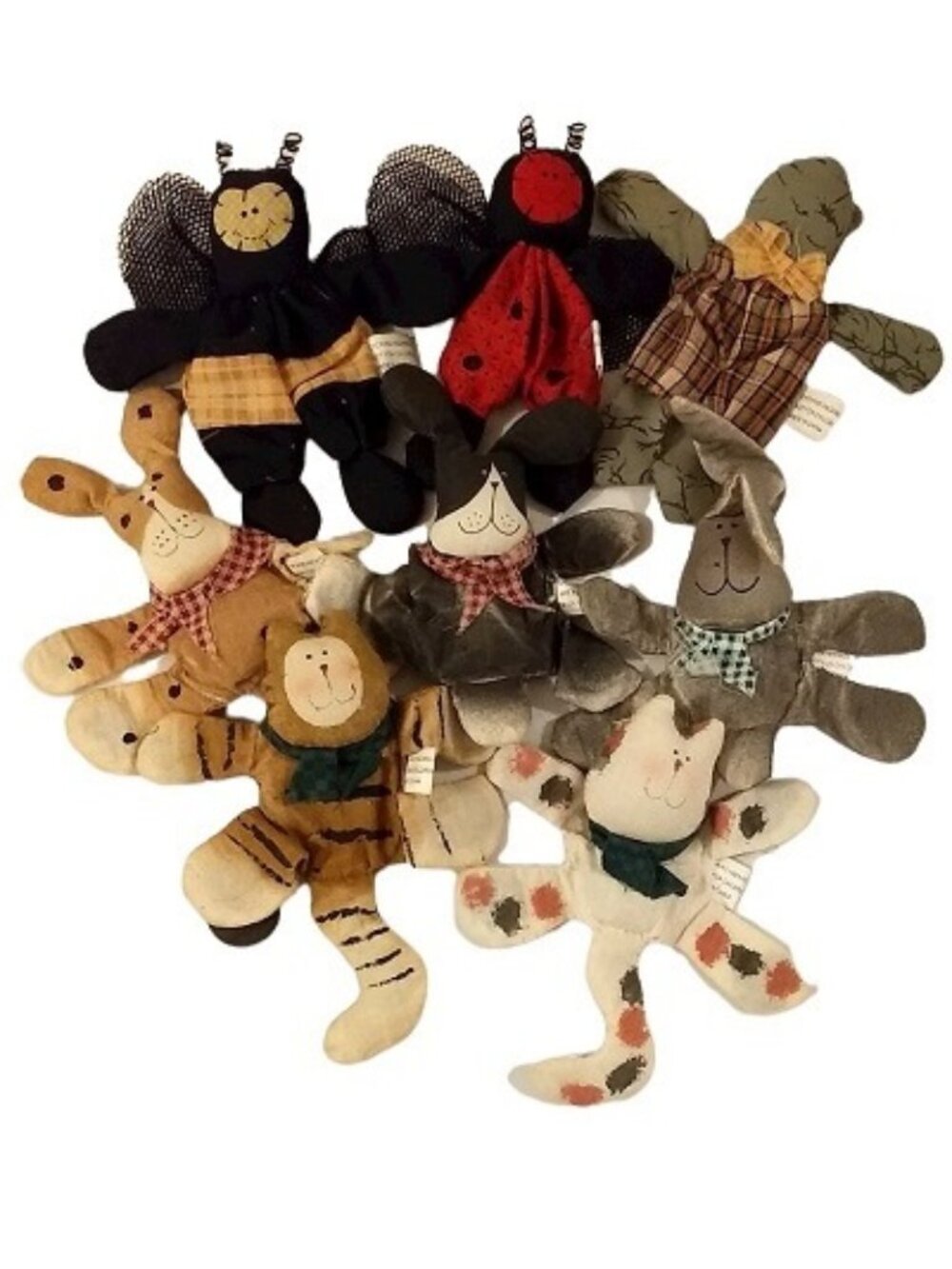 Set of Fabric Soft Sculpture Anthropomorphic Animal Magnets
